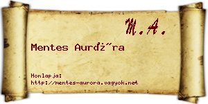 Mentes Auróra névjegykártya
